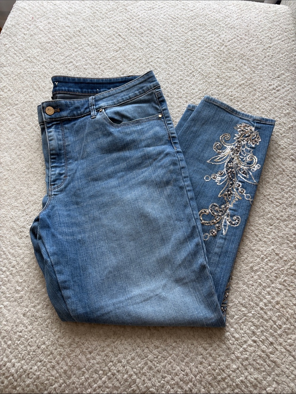 White House, Black market Blue Embellished Women's Jeans